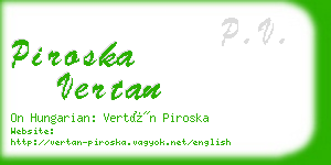 piroska vertan business card